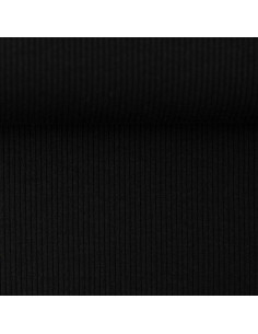 Fein gerippter Baumwoll-Jersey-Stoff - Schwarz 2