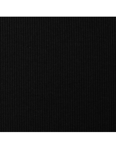 Fein gerippter Baumwoll-Jersey-Stoff - Schwarz