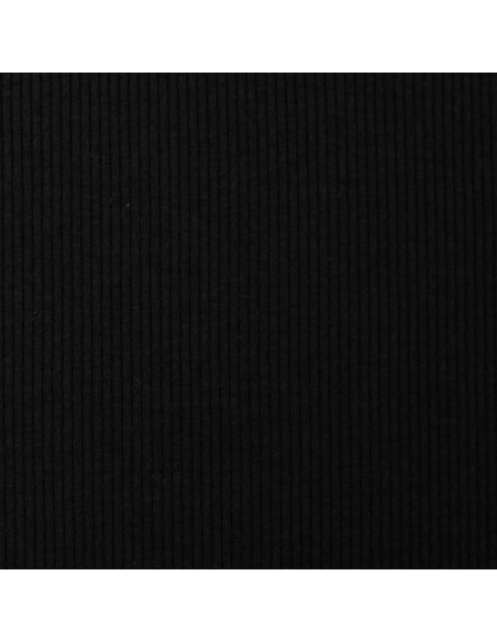 Fein gerippter Baumwoll-Jersey-Stoff - Schwarz