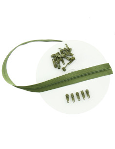 10-Meter-Rolle Nylon-Reißverschluss - Olivgrün