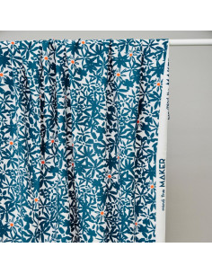 Viskose-Crêpe-Stoff Flowery - Ozeanblau