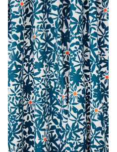 Viskose-Crêpe-Stoff Flowery - Ozeanblau 2