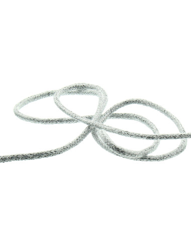 Lurex-Kordel 2 mm - Weiß und Silber