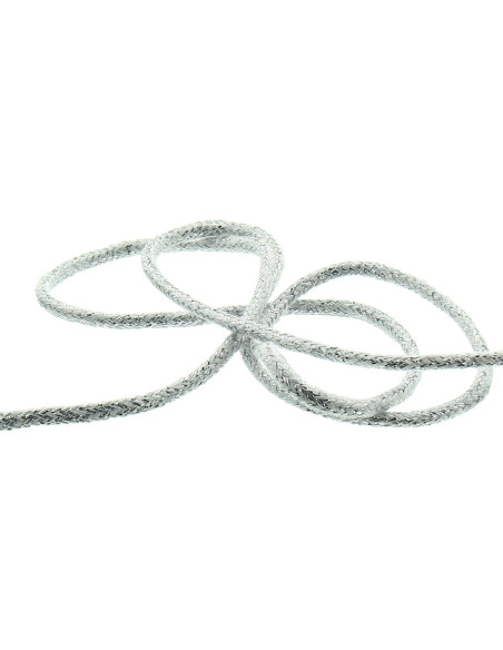 Lurex-Kordel 2 mm - Weiß und Silber