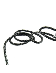 Lurex-Kordel 2 mm - Schwarz und Silber