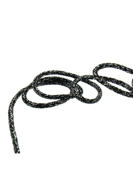 Lurex-Kordel 2 mm - Schwarz und Silber