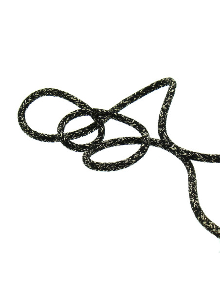 Lurex-Kordel 2 mm - Schwarz und Gold