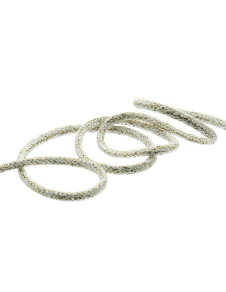 Lurex-Kordel 2 mm - Weiß und Gold
