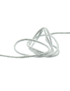 Lurex-Kordel 5 mm - Weiß und Silber