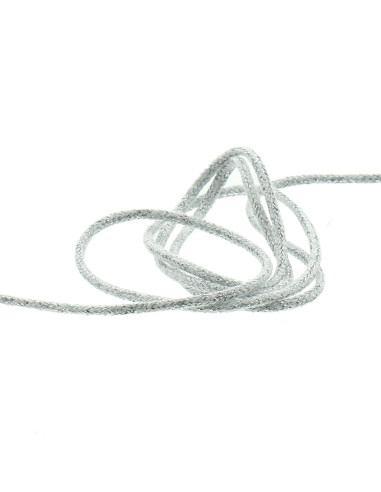 Lurex-Kordel 5 mm - Weiß und Silber