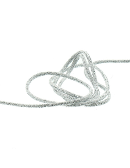 Lurex-Kordel 5 mm - Weiß und Silber