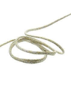 Lurex-Kordel 5 mm - Weiß und Gold