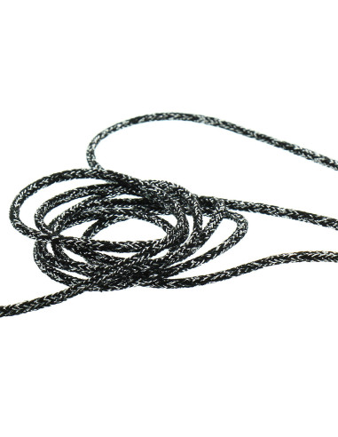 Lurex-Kordel 5 mm - Schwarz und Silber