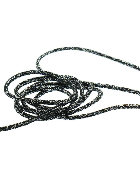 Lurex-Kordel 5 mm - Schwarz und Silber