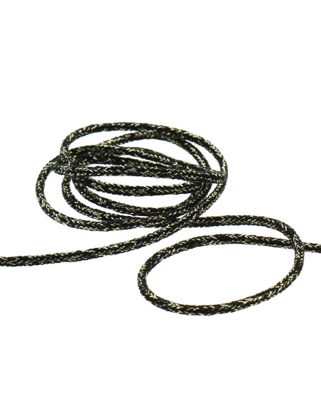Lurex-Kordel 5 mm - Schwarz und Gold