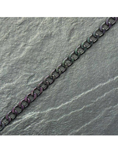 Flache Aluminiumkette 10 mm - Schwarz