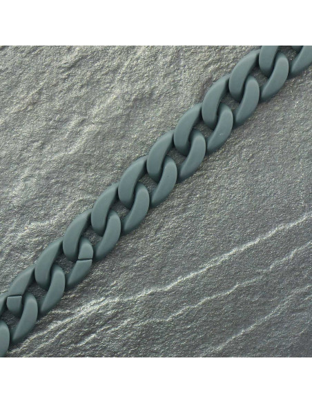 Flache Kette aus Acryl 20 mm - Blaugrau