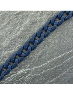 Flache Kette aus Acryl 20 mm - Blau