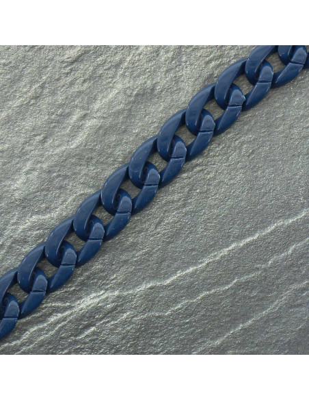 Flache Kette aus Acryl 20 mm - Blau