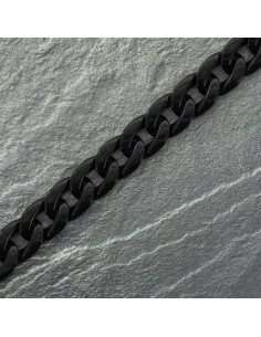 Flache Kette aus Acryl 20 mm - Schwarz