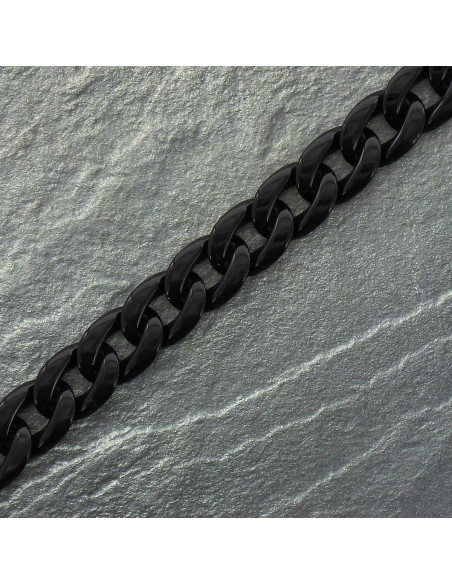 Flache Kette aus Acryl 20 mm - Schwarz