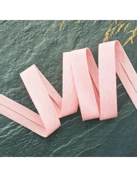 Doppellagiger Musselin-Schrägband - Rosa