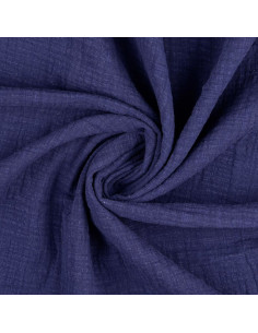 Vintage Baumwoll-Musselin-Doppelgewebe - Marineblau