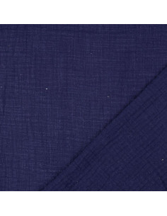 Vintage Baumwoll-Musselin-Doppelgewebe - Marineblau 2