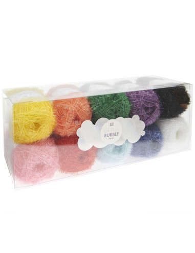 Set mit 10 Knäueln Creative Bubble Häkelgarn - Rainbow