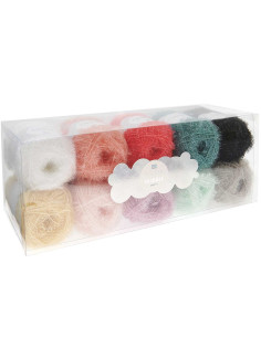 Set mit 10 Knäueln Creative Bubble Häkelgarn - Pastellfarben