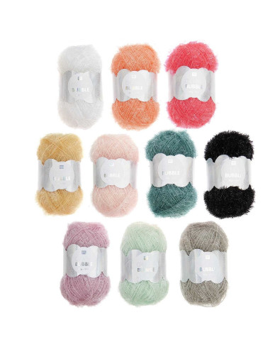 Set mit 10 Knäueln Creative Bubble Häkelgarn - Pastellfarben