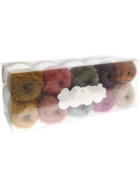 Set mit 10 Knäueln Häkelgarn Creative Bubble - Earthy