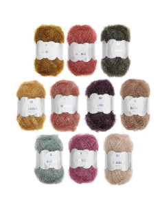 Set mit 10 Knäueln Häkelgarn Creative Bubble - Earthy 2
