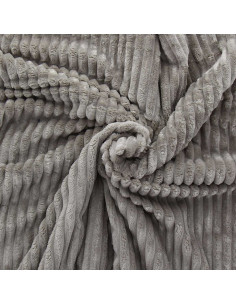 Minky-Stoff mit breiten Rippen - Taupe