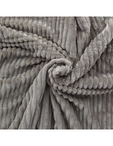 Minky-Stoff mit breiten Rippen - Taupe