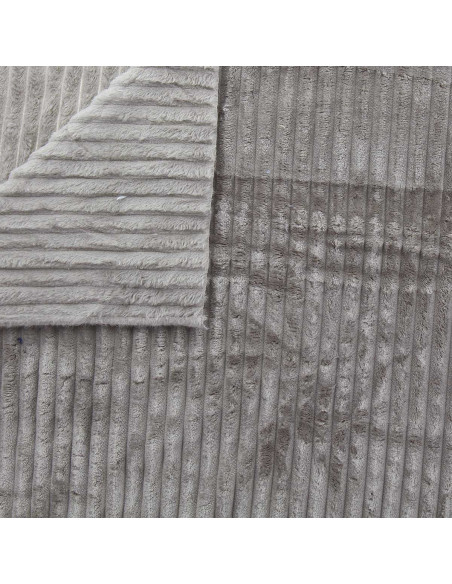 Minky-Stoff mit breiten Rippen - Taupe