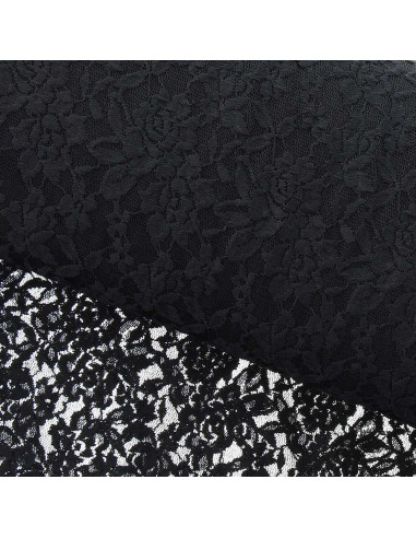 Stretch-Spitzenstoff Glamour - Schwarz