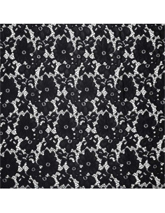 Stretch-Guipure-Stoff Bloom - Schwarz 2