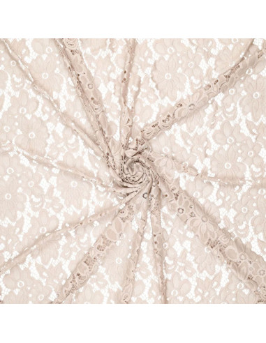 Stretch-Guipure-Stoff Bloom - Beige