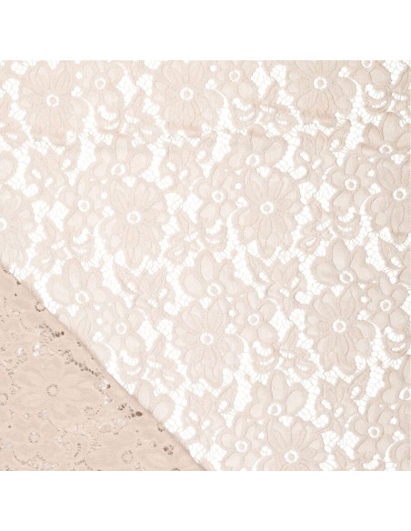 Stretch-Guipure-Stoff Bloom - Beige