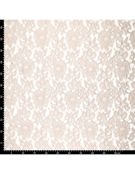 Stretch-Guipure-Stoff Bloom - Beige