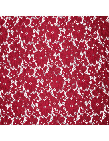 Stretch-Guipure-Stoff Bloom - Rot
