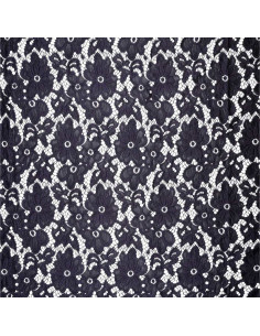 Stretch-Guipure-Stoff Bloom - Marineblau 2