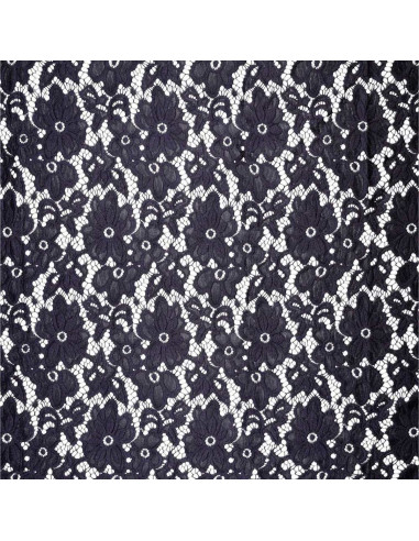 Stretch-Guipure-Stoff Bloom - Marineblau