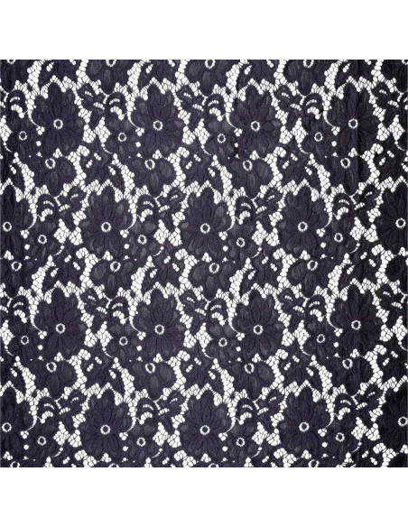 Stretch-Guipure-Stoff Bloom - Marineblau