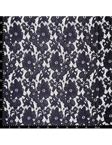 Stretch-Guipure-Stoff Bloom - Marineblau