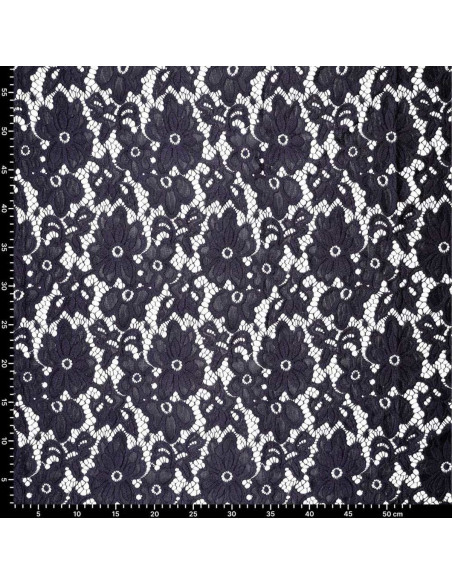 Stretch-Guipure-Stoff Bloom - Marineblau