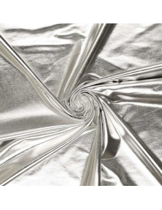 Stretch-Lamé-Stoff - Silber