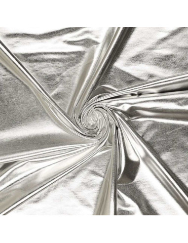 Stretch-Lamé-Stoff - Silber
