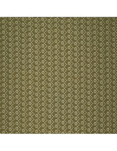 Elastischer Stoff mit englischer Stickerei - Khaki